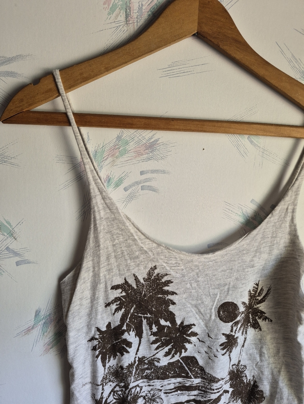 Roxy Gray Tropical Beach Tank Top DIY Small - Picture 2 of 7